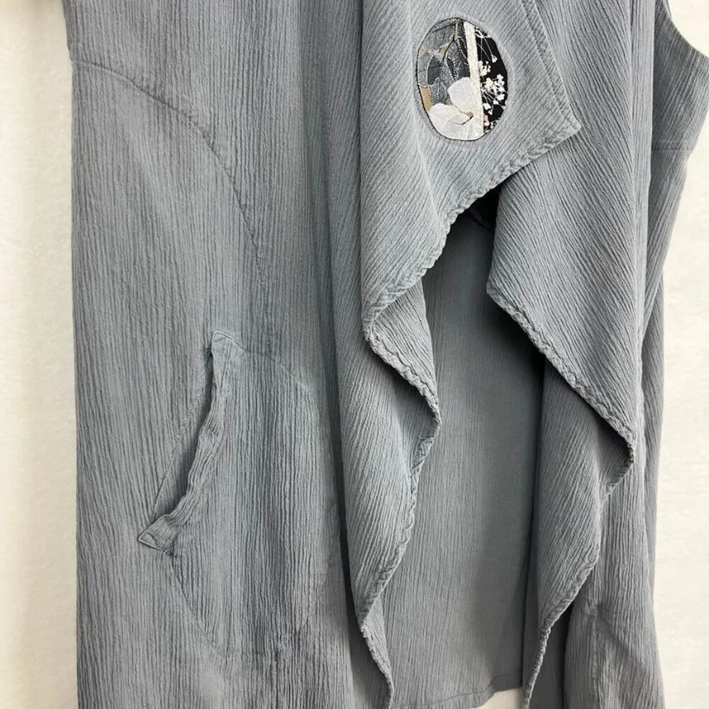 Brie Kriebel Drape Open Front Vest Art To Wear Boho Layer Langelook Grandma Core